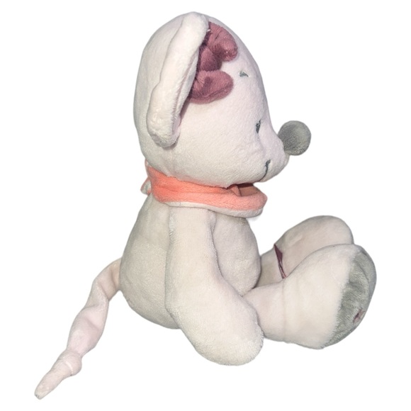 NATTOU PINK MOUSE BUTTERFLIES BANDANA BOW LOVEY 12” INCHES PLUSH STUFFED ANIMAL - Picture 4 of 9